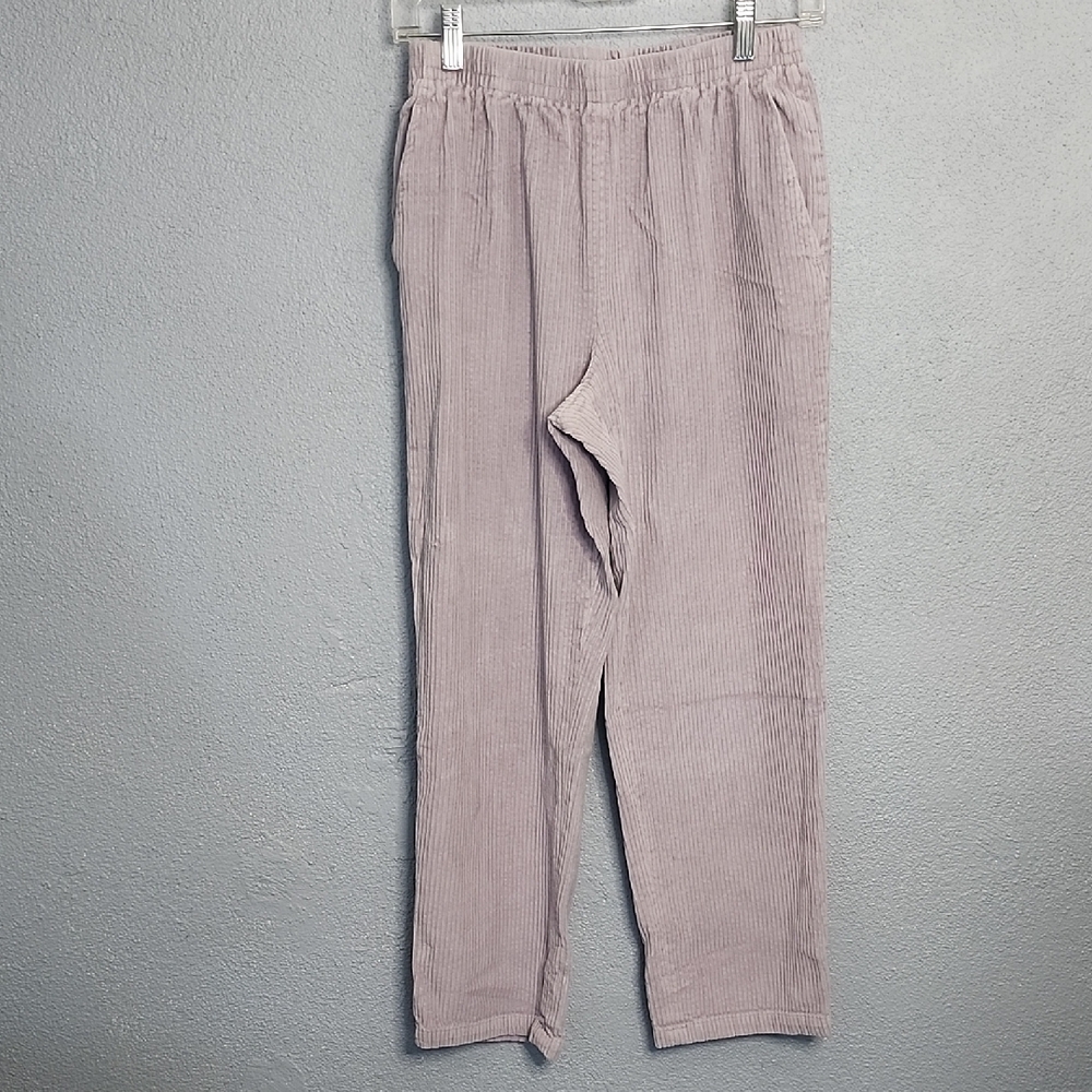 Norm Thompson Purple Corduroy Elastic Waist Pants With Pockets
